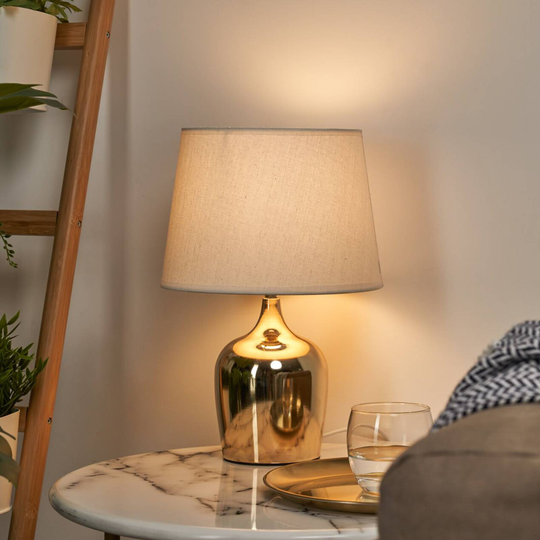 Pauleen Golden Glamour bordslampa i guld/vit