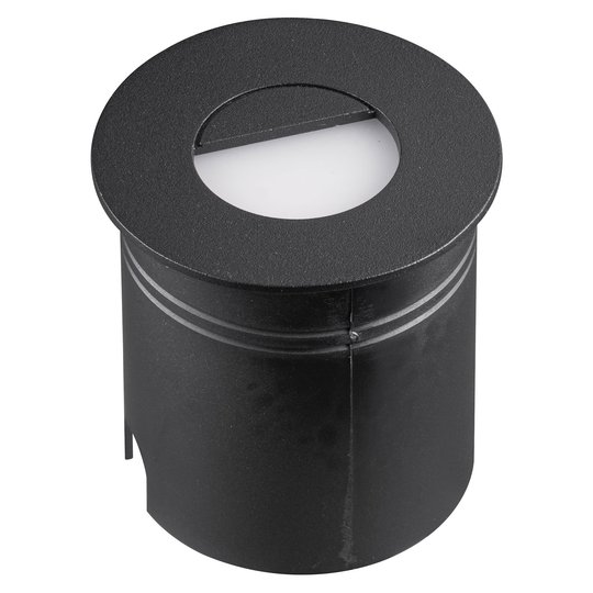 LED-inbyggnadslampa Aspen med diffusor rund, svart
