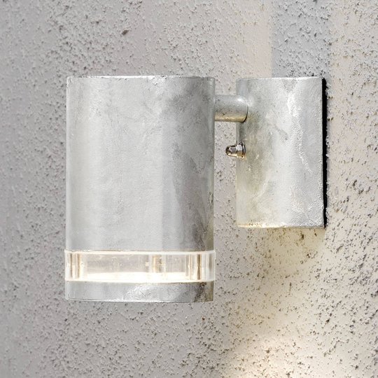 Utomhusvägglampa Modena med skåra, 1 lampa, grå