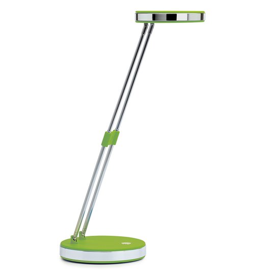 Trendig LED-skrivbordslampa Puck i grönt
