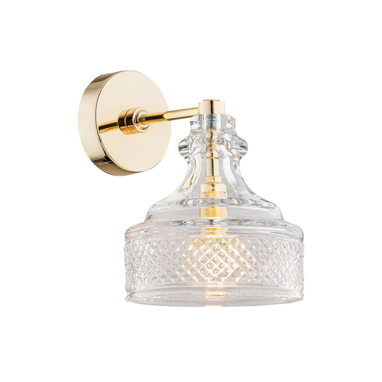 Vägglampa Crosby med vacker glasskärm