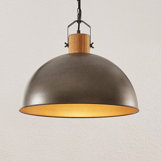Lindby Holgar hänglampa, metallskärm, 1 lampa