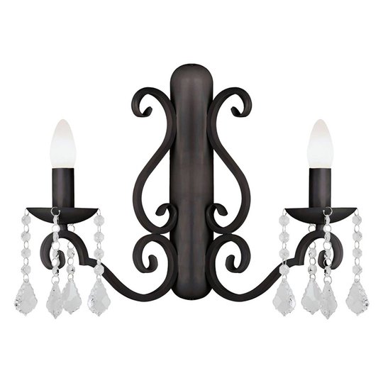 Vägglampa Caldas med glashängen, 2 lampor