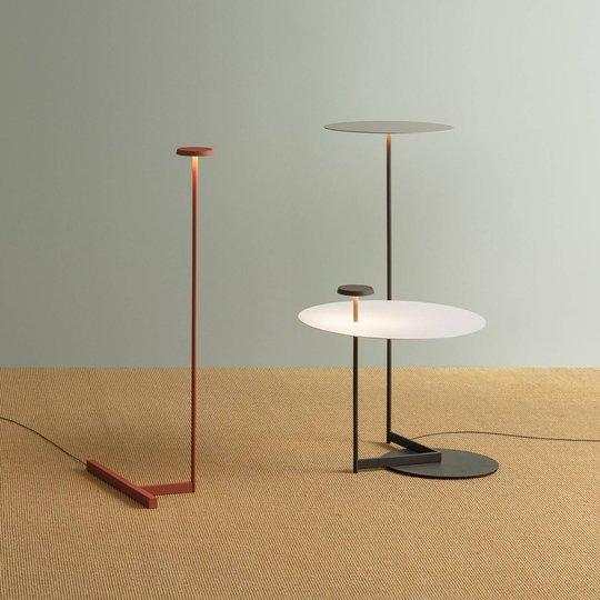 Vibia Flat LED-golvlampa 90 cm grå L1, dimbar