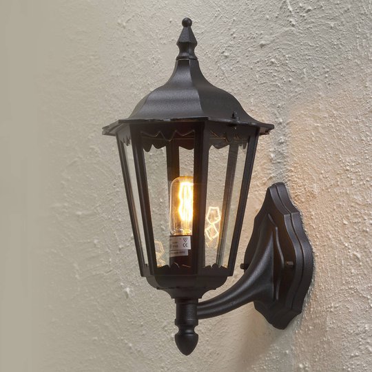Utomhusvägglampa Firenze, stående, 48 cm, svart