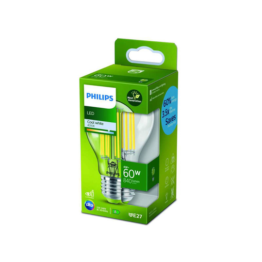 Philips LED-lampa E27 4W 4 000K filament 840 lm