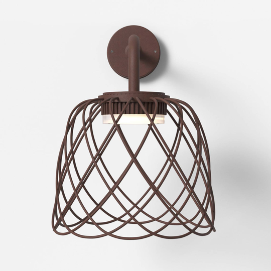 LED-vägglampa Nefer, IP44, corten