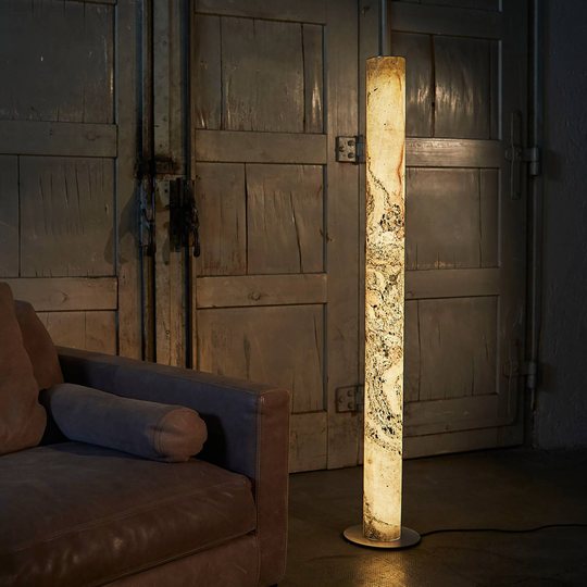 LeuchtNatur Columna vitpärla stål