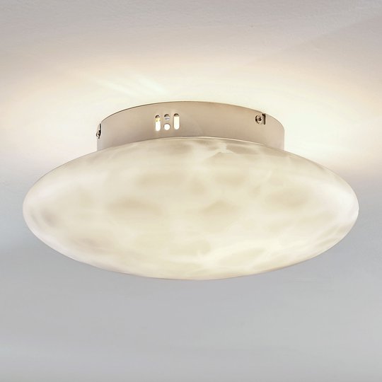 Taklampa Elida, glas i alabasterdesign, 33 cm