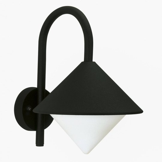 Utomhusvägglampa Julieta i spetsig form, svart