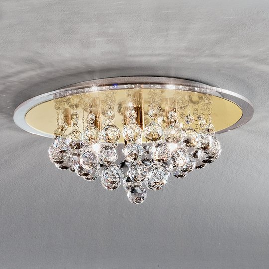 Imponerande kristalltaklampa TUILA 38 cm