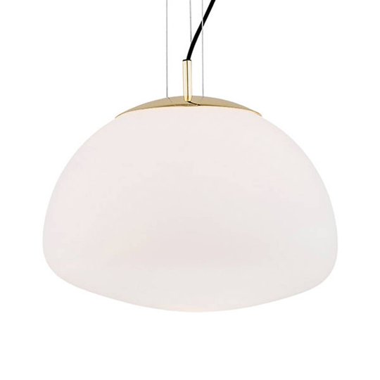 Pendellampa Turku, 1 lampa opal/mässing Ø 40 cm