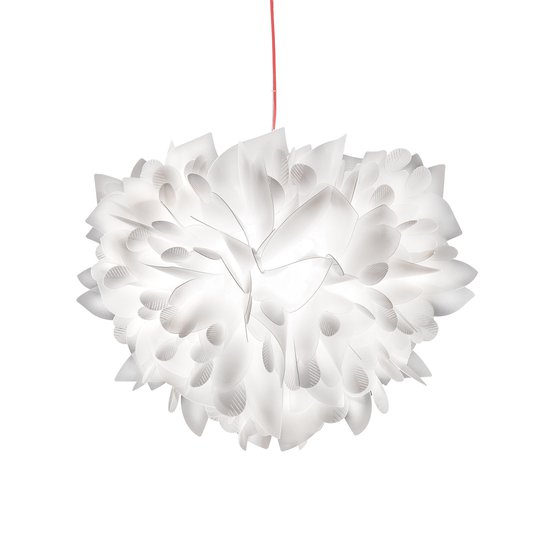Slamp Veli Foliage hänglampa vit-röd Ø 45 cm