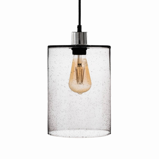 Hänglampa Soda cylinder glas rökgrå Ø 18 cm