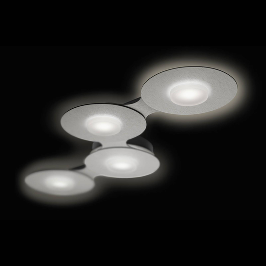 GROSSMANN Disc LED-taklampa, silvergrå, 4 lampor