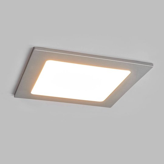 LED-inbyggnadslampa Joki silver 3000K kantig 16 cm