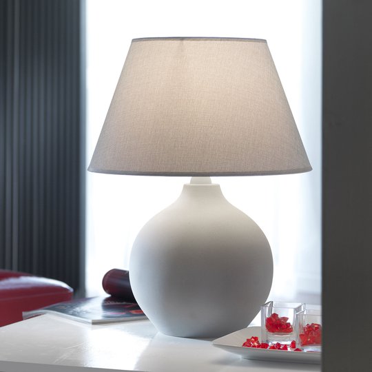 Bordslampa Sfera, höjd 53 cm, cement/grå