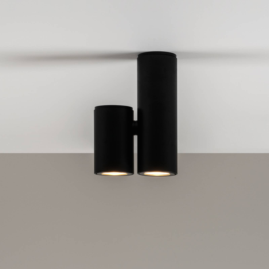 Milan Kronn takspotlight, 2 lampor svart