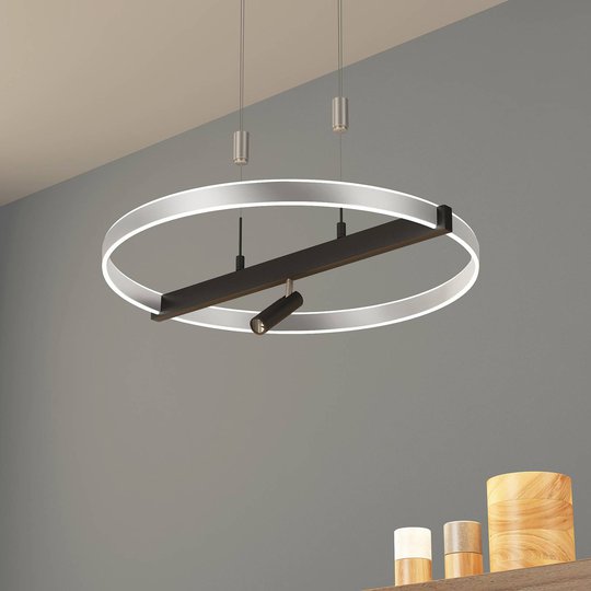Lucande Matwei LED-hänglampa, ringformade, nickel