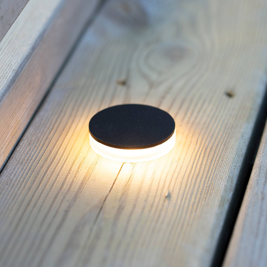 Garden 24 Decklight svart 3W ljus sidled Ø 4,5 cm