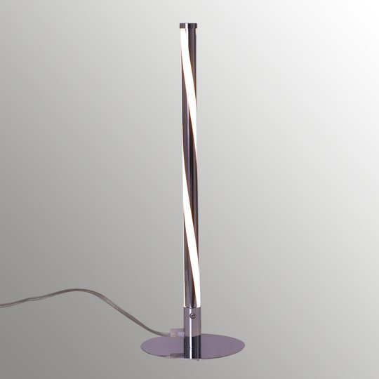 Böjd LED-bordslampa Swirl i krom