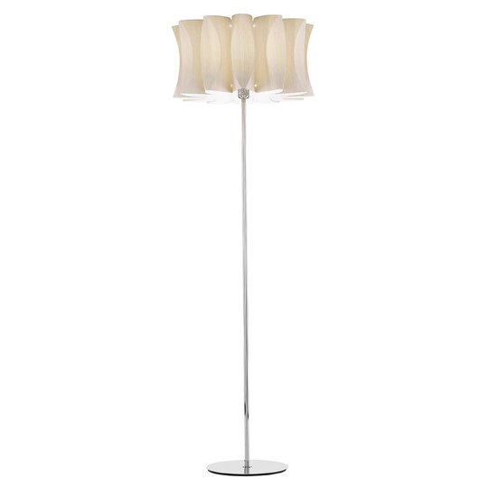 Golvlampa Virus i träoptik islärk