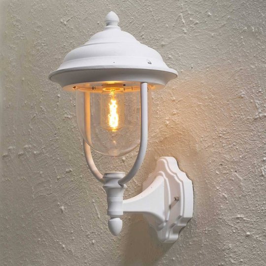 Utomhusvägglampa Parma stående , vit