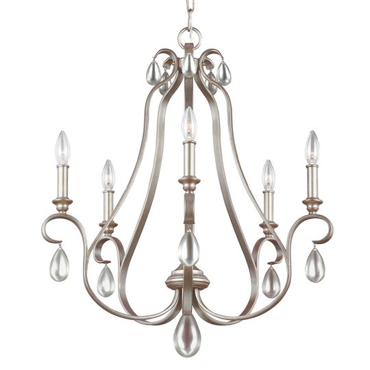 Ljuskrona Dewitt 5 lampor med silverfinish