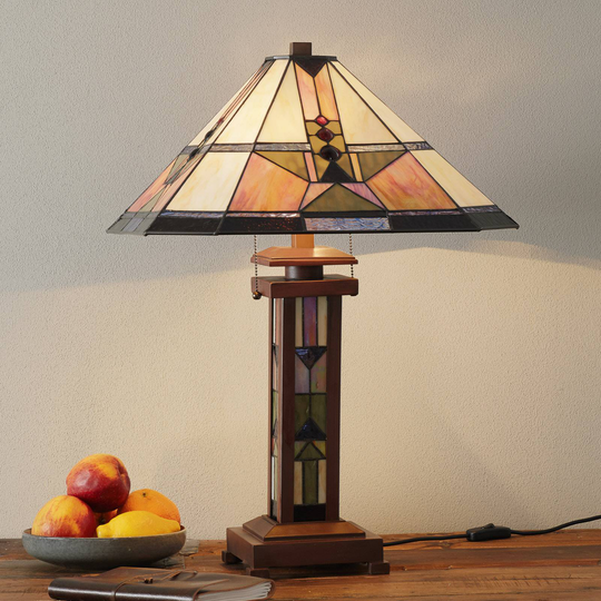 Bordslampa Leondra i Tiffanystil