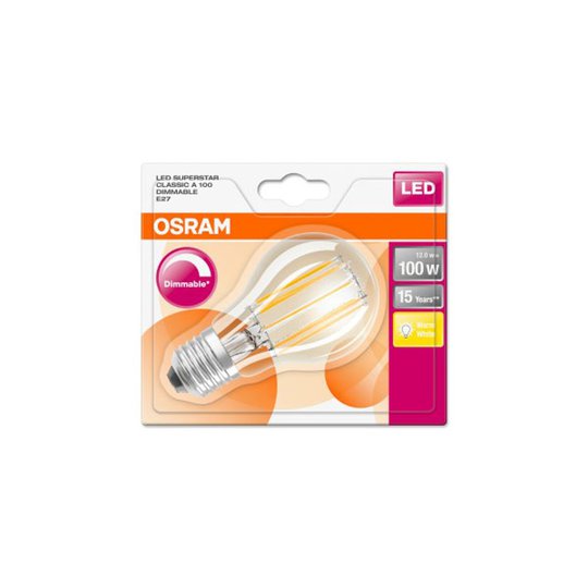 OSRAM LED-lampa Classic filament 12W klar 2 700 K