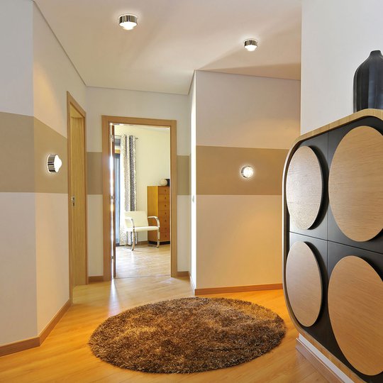 LED-taklampa Puk One 2, krom