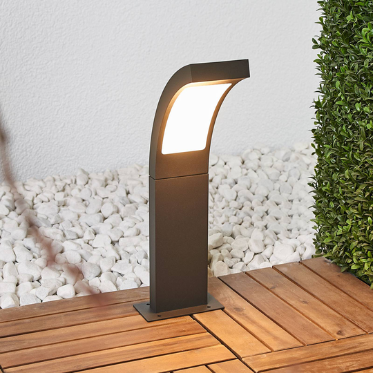 Modern LED-sockellampa Juvia, grafitgrå