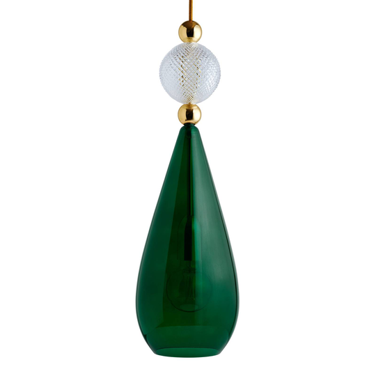 EBB & FLOW Smykke L guld crystal check ball grön