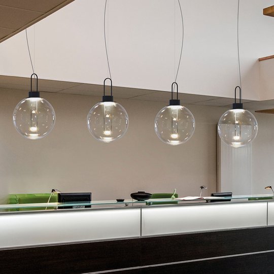 Modo Luce Orb LED-hänglampa, svart, Ø 40 cm