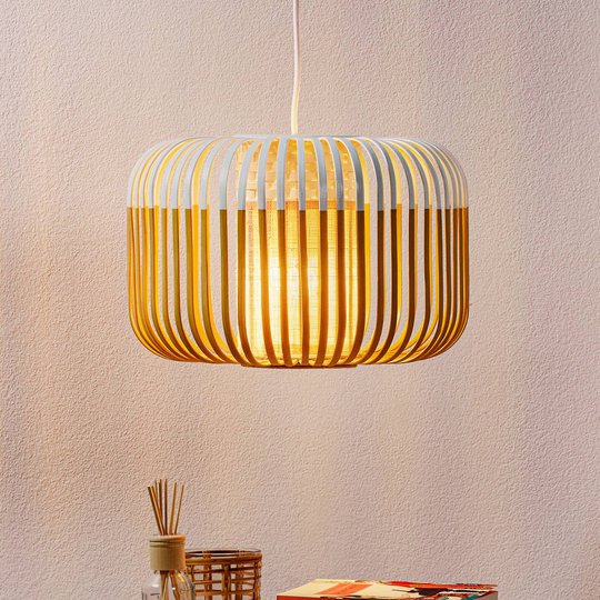 Forestier Bamboo Light S pendellampa 35 cm vit