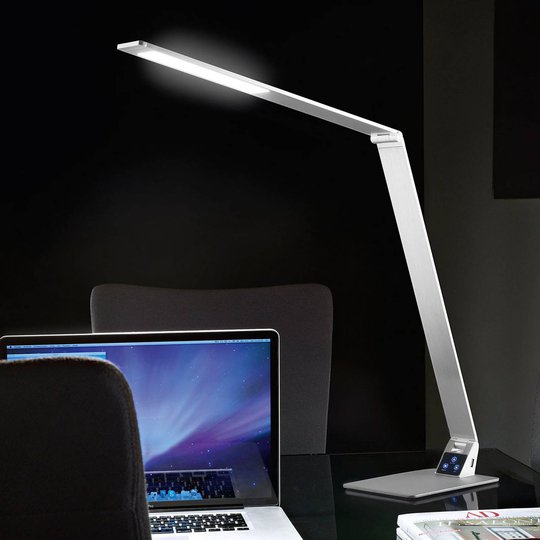 Platt LED-skrivbordslampa Wasp av aluminium