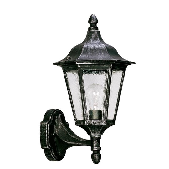 Utomhusvägglampa 1818 stående, svart-silver
