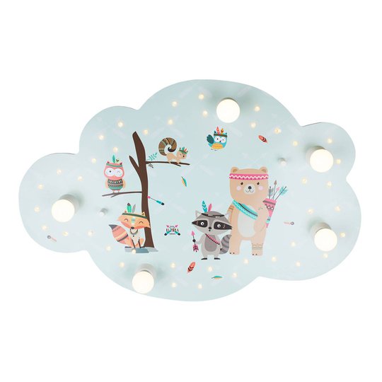 Taklampa Little Indians bildmoln, mint