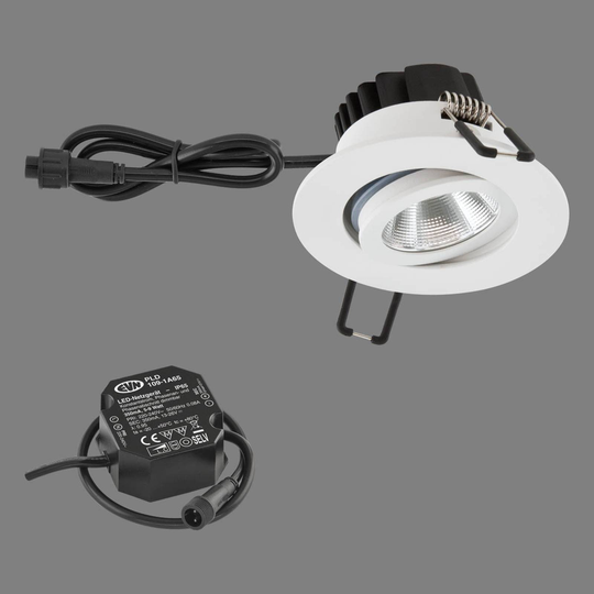EVN PC65-inbyggnadslampa rund 3 000 K vit