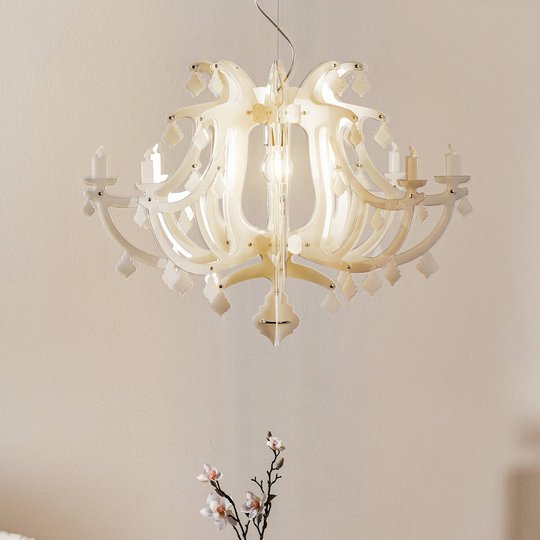 Vit designerhänglampa Ginetta