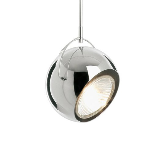 Fabbian Beluga stål krom-hänglås, Ø 14 cm
