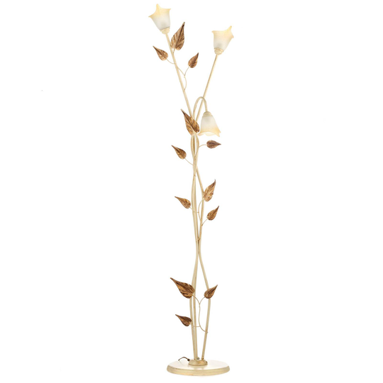 Golvlampa Vanda i florentinstil, elfenben