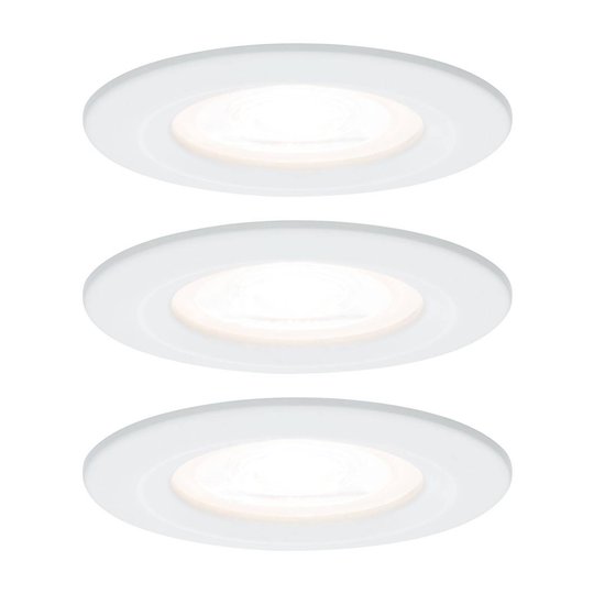 Paulmann 3-pack spot Nova rund, IP44, dimbar, vit