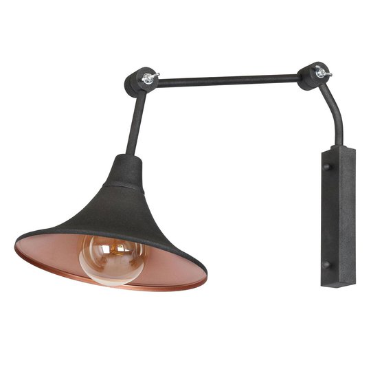 Vägglampa 785, 1 lampa, grafit/koppar