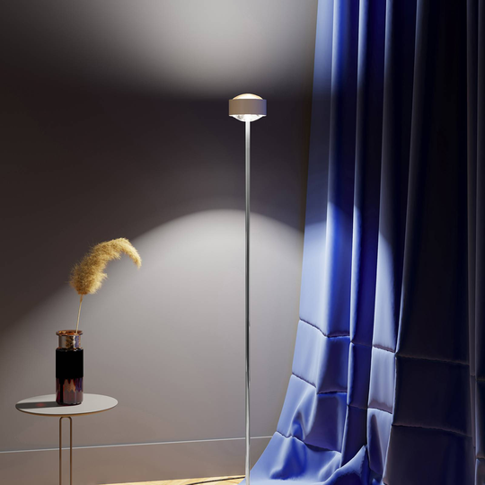 Puk Maxx Eye Floor LED lins matt, vit matt/krom