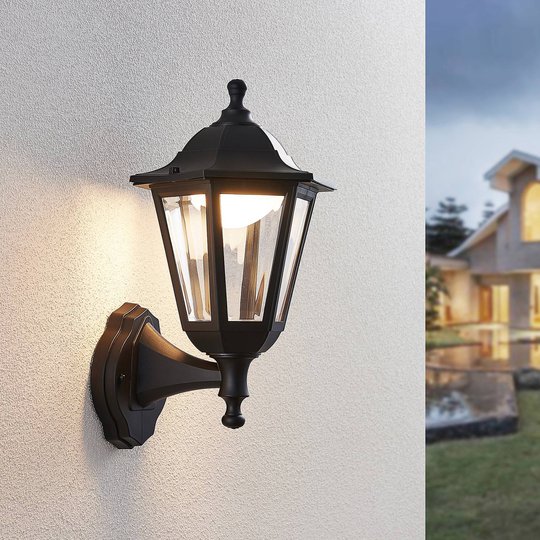 LED-utomhusvägglampa Iavo i svart