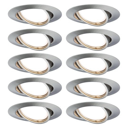 Paulmann Base inbyggnadsspot i 10-pack järn