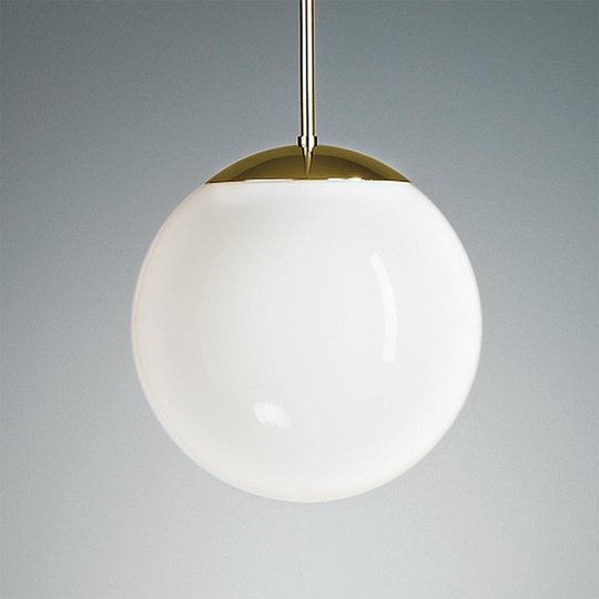Pendellampa med opalkulor 25 cm i mässing