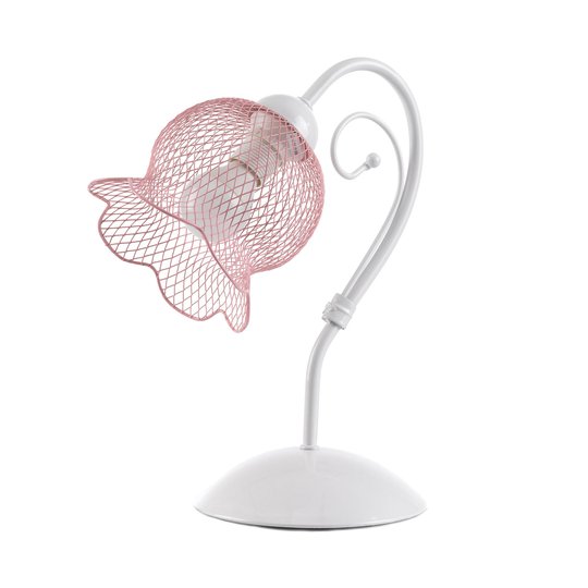 Bordslampa Mia med nätskärm i rosa