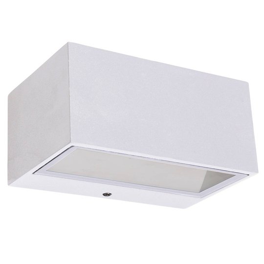 LED-utomhusvägglampa Gemini 14 cm, vit